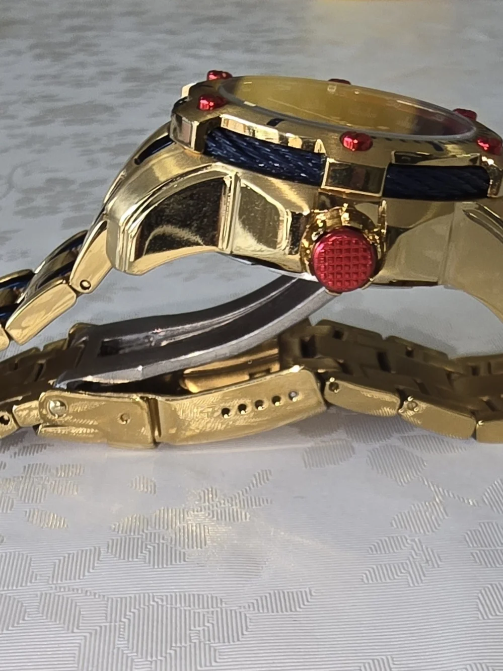 Invicta Gold, Blue & Red Wonder Woman Themed Watch